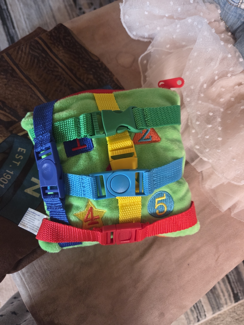 Bright Green Multi-Color Buckle Practice Toy for Kids